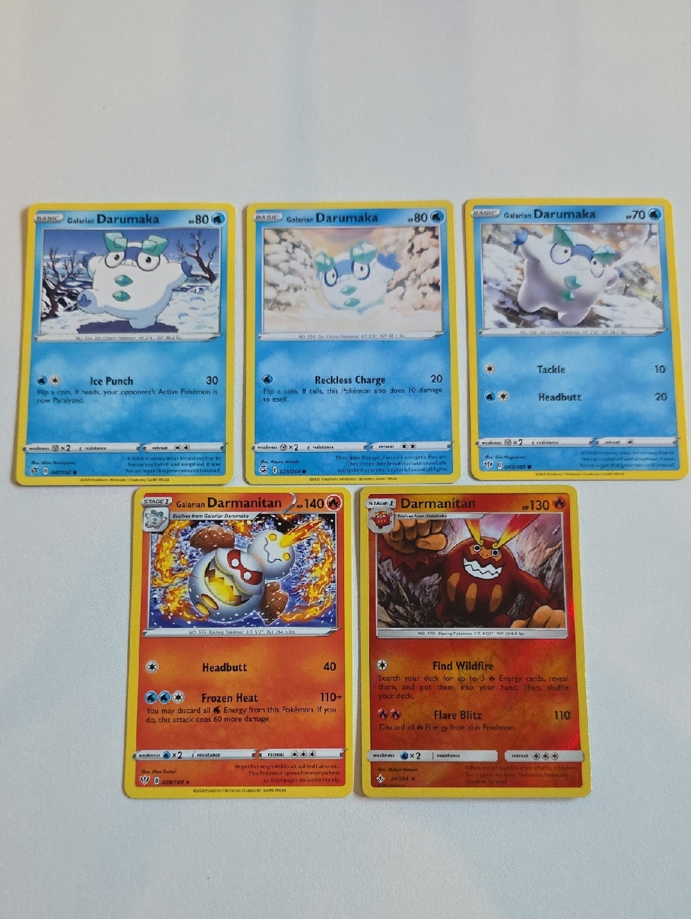 Pokemon Galarian Darumaka And Darmanitan Cards